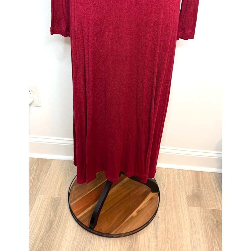 Banana Republic Ribbed Knit Midi Dress In Mulled Cranberry Red Size Medium - Picture 6 of 14